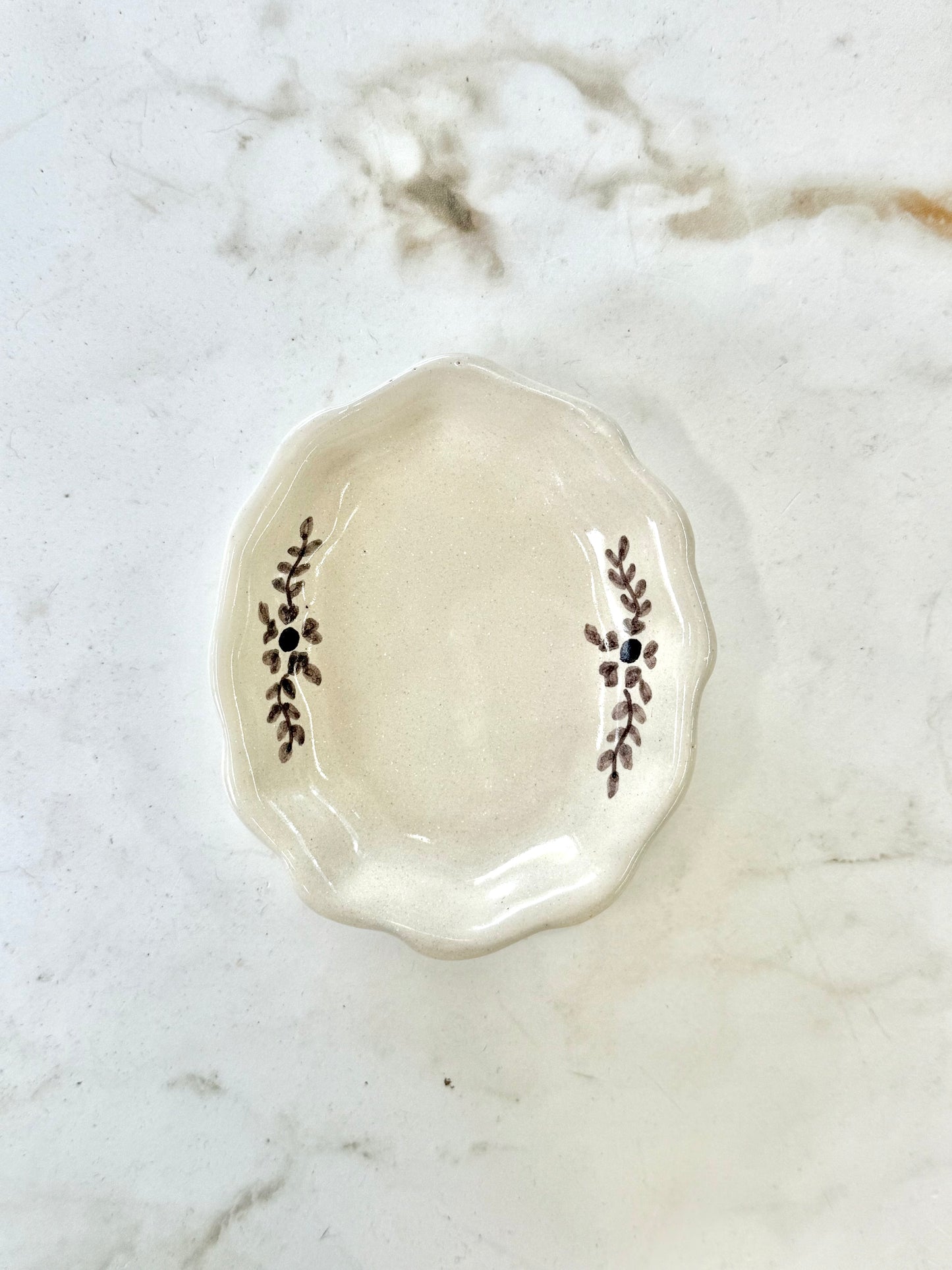 Hand-painted Margot Dish, Brown