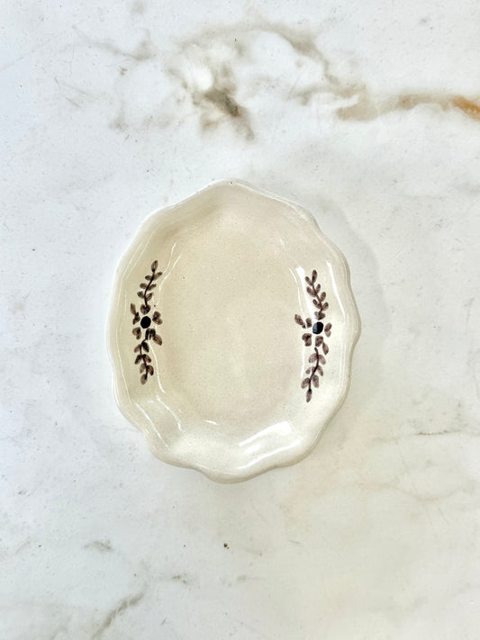 Hand-painted Margot Dish, Brown