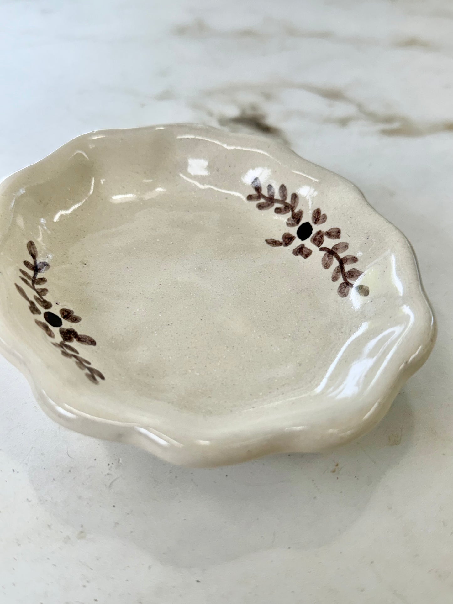 Hand-painted Margot Dish, Brown