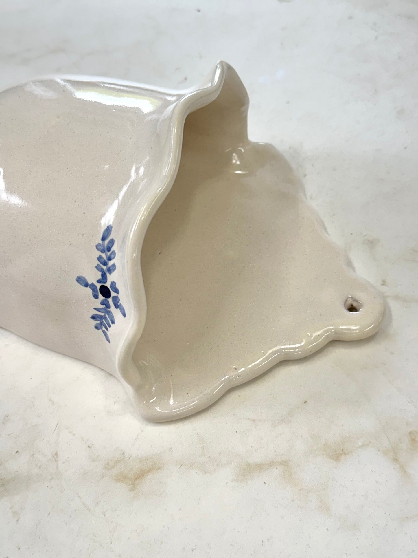 Hand-painted Margot Wall Vase, Blue