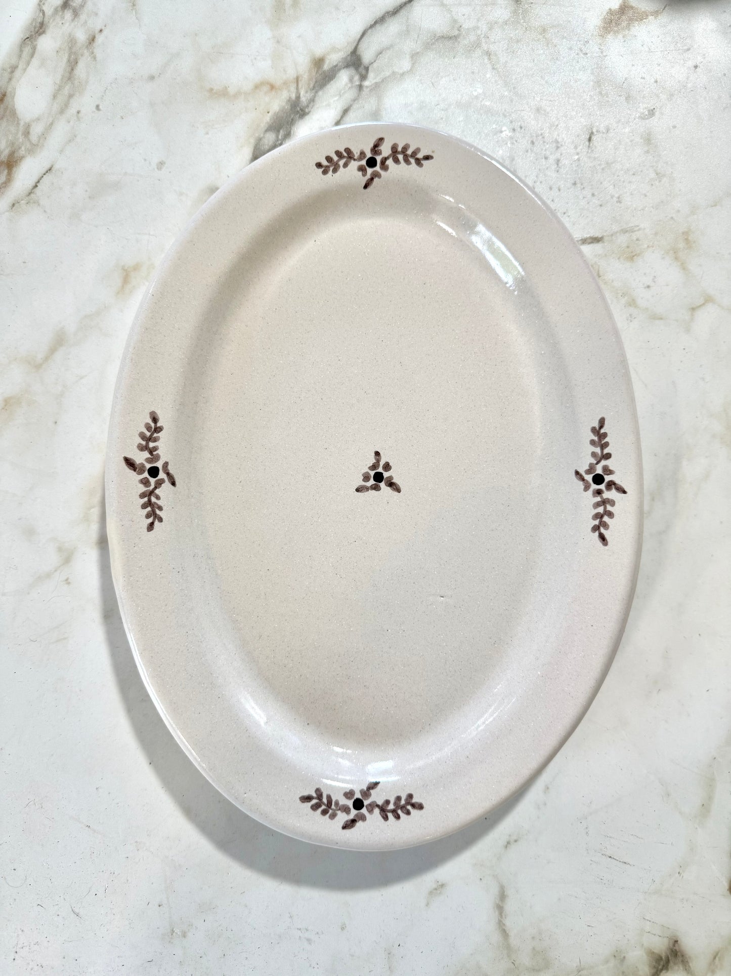 Hand-painted Margot Serving Plate, Brown