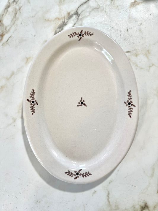 Hand-painted Margot Serving Plate, Brown