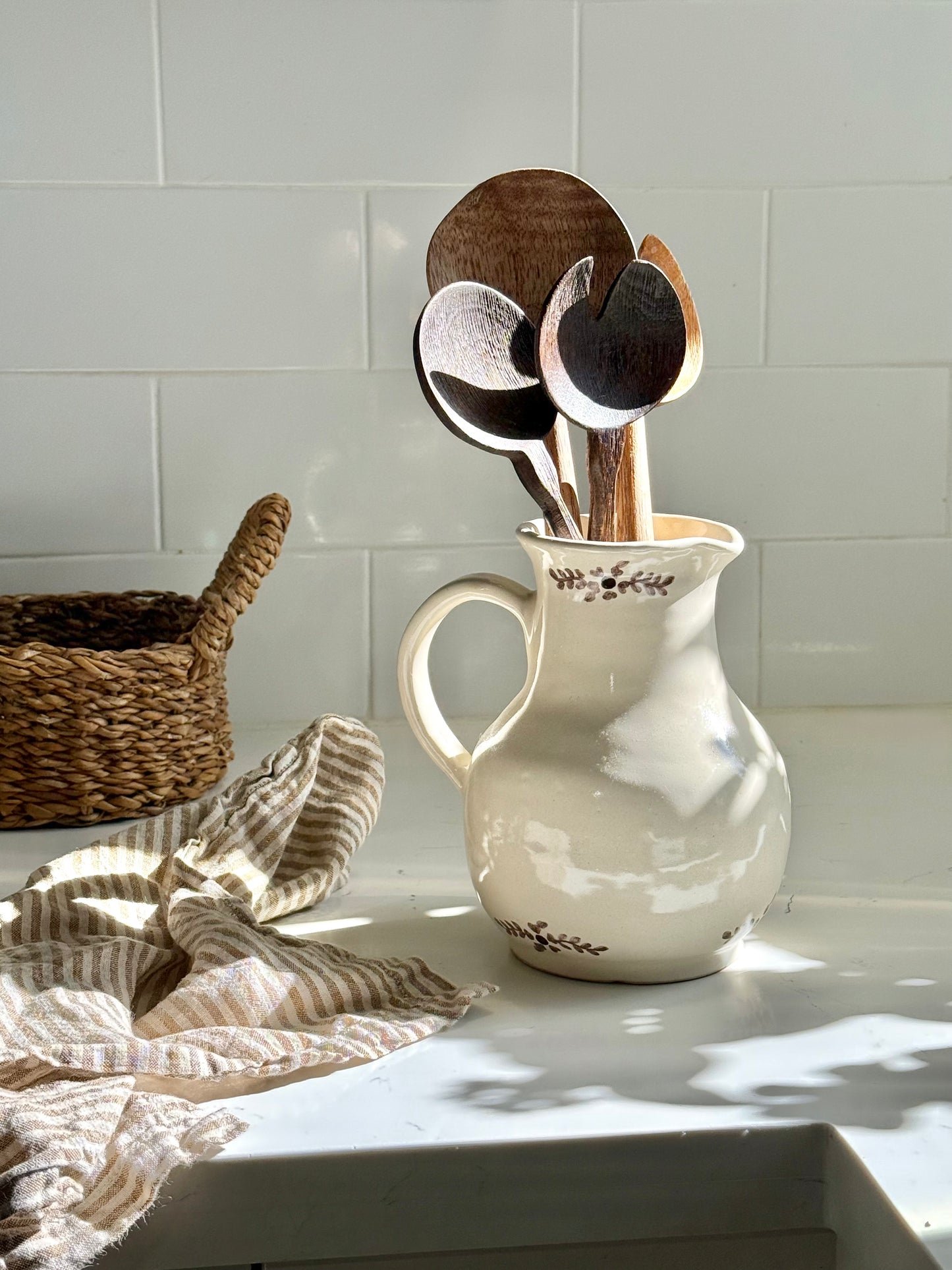 Hand-painted Margot Pitcher, Brown