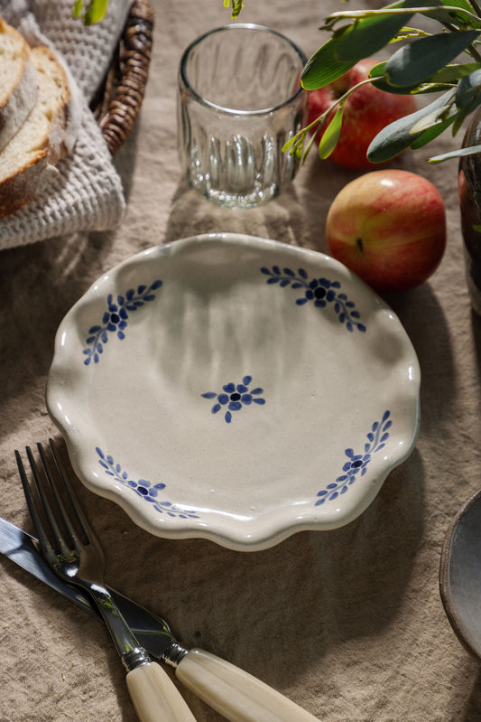 Hand-painted Margot Dessert Plate, Blue **COMING SOON