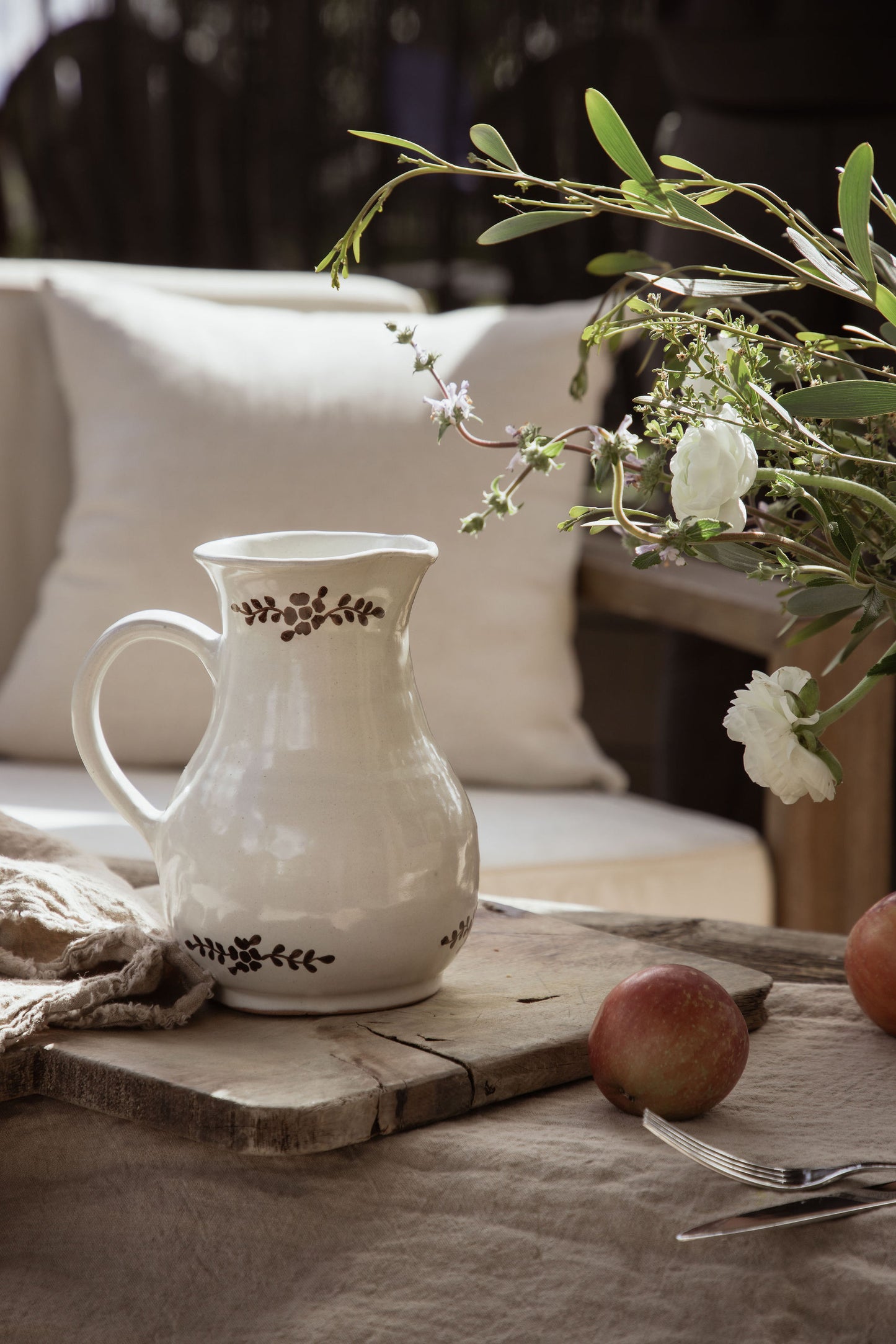 Hand-painted Margot Pitcher, Brown **COMING SOON