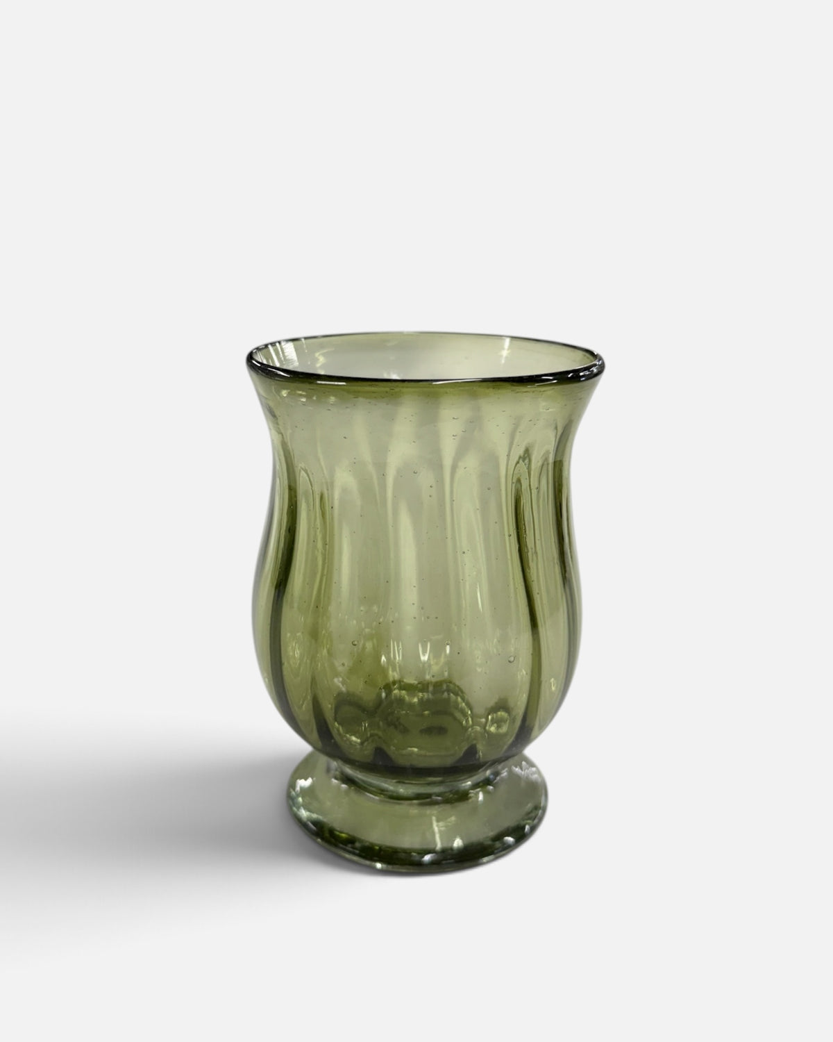 Handblown Estelle Glass, Olive Green