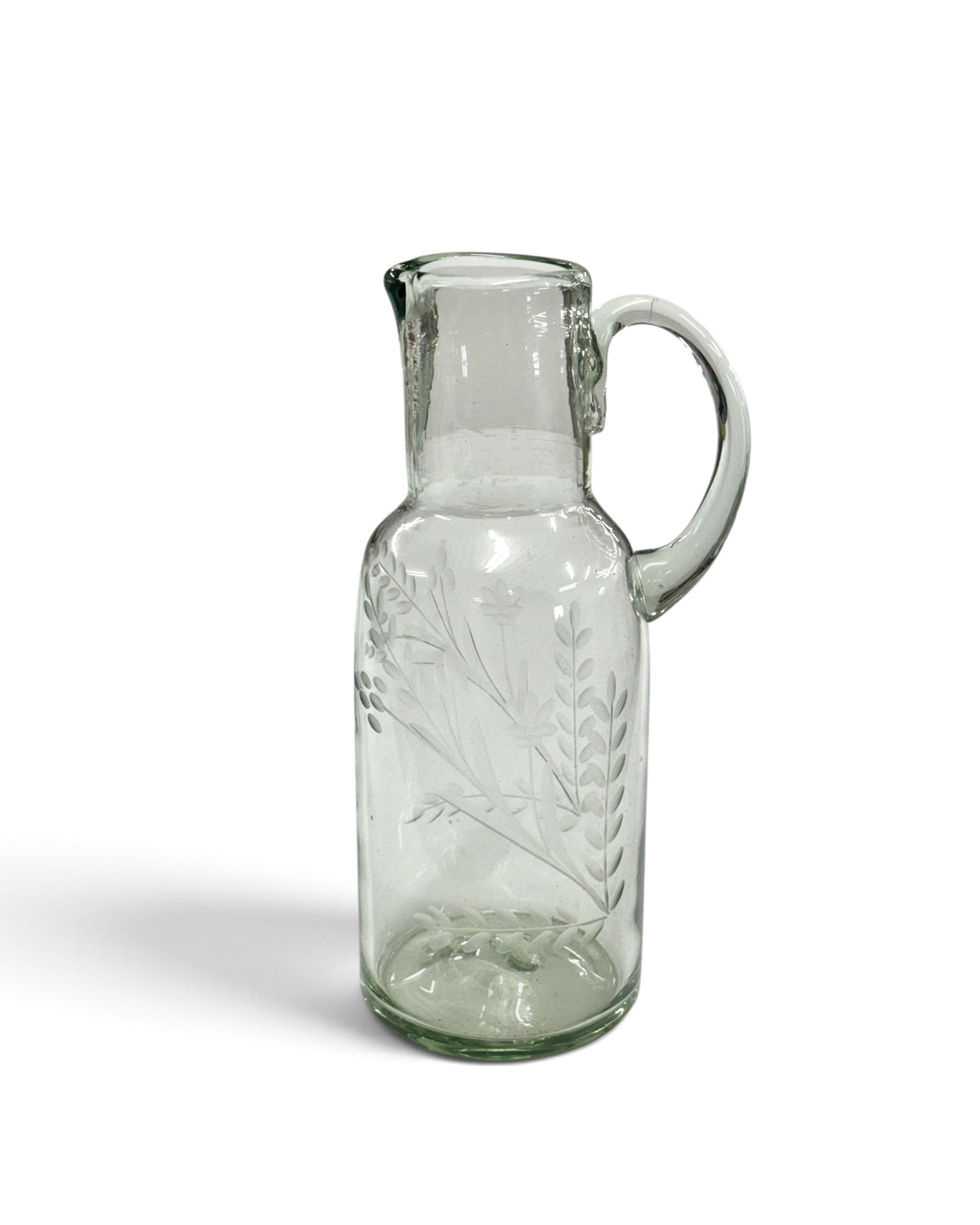 Hand-etched Glass Jug