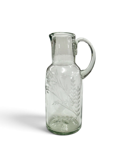 Hand-etched Glass Jug