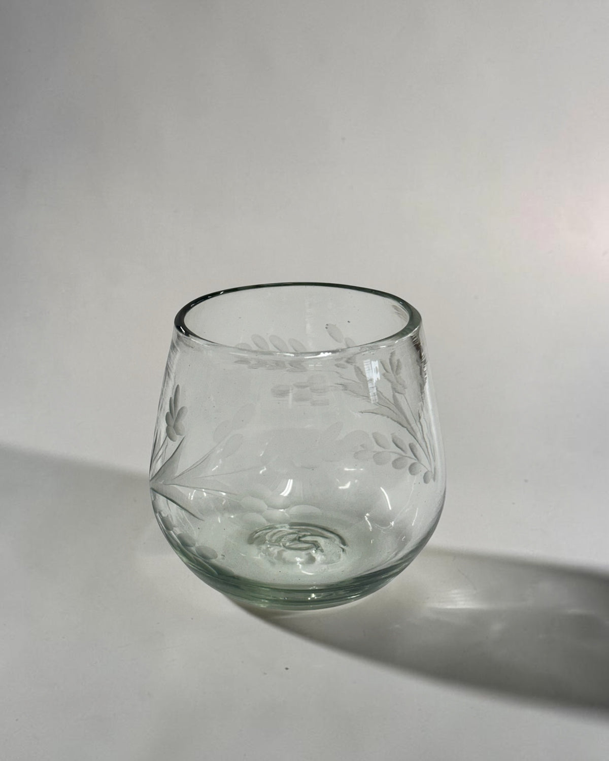 Etched Ronde Glass, Clear