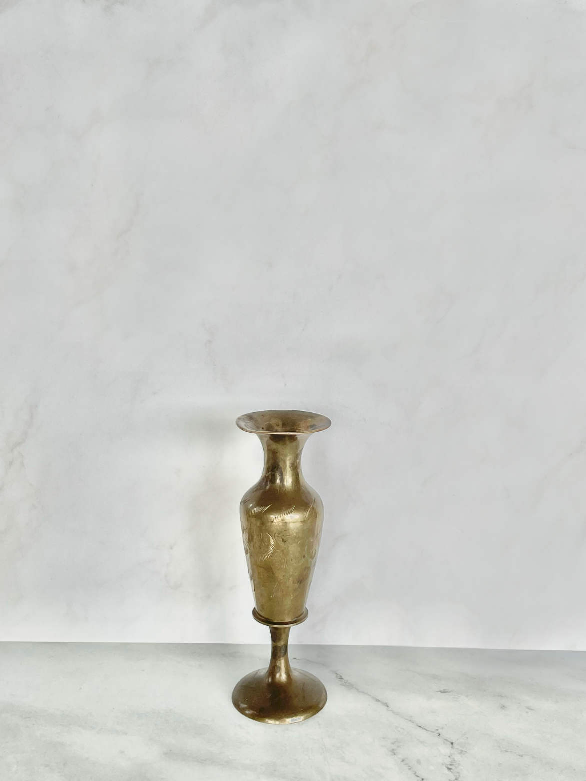 Vintage Etched Brass Vessel, Set of 3