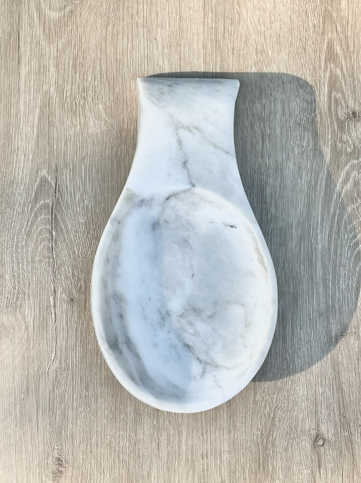Oversized Marble Spoon Rest, White