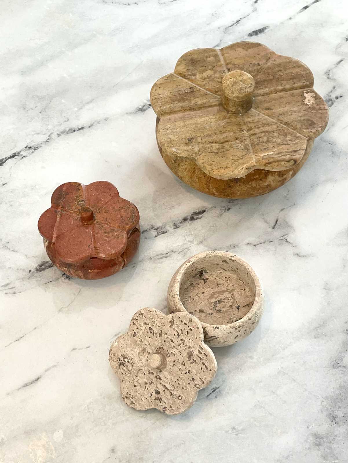 Rust Travertine Trinket Box