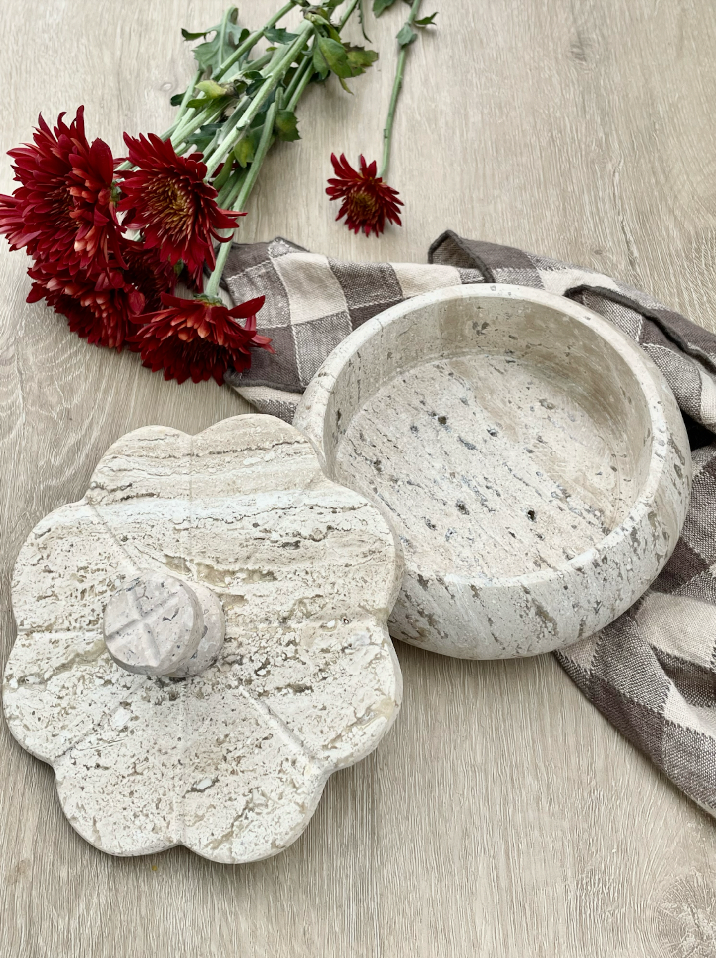 White Travertine Trinket Box