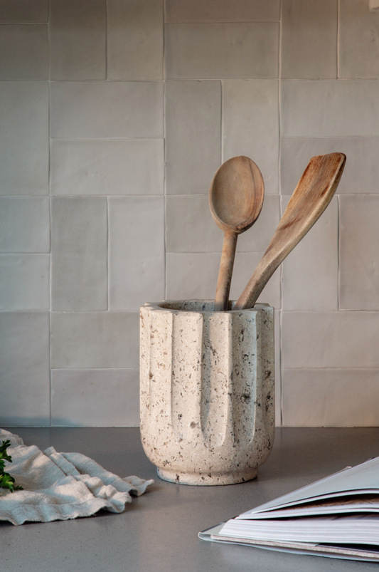 Travertine Utensil Crock