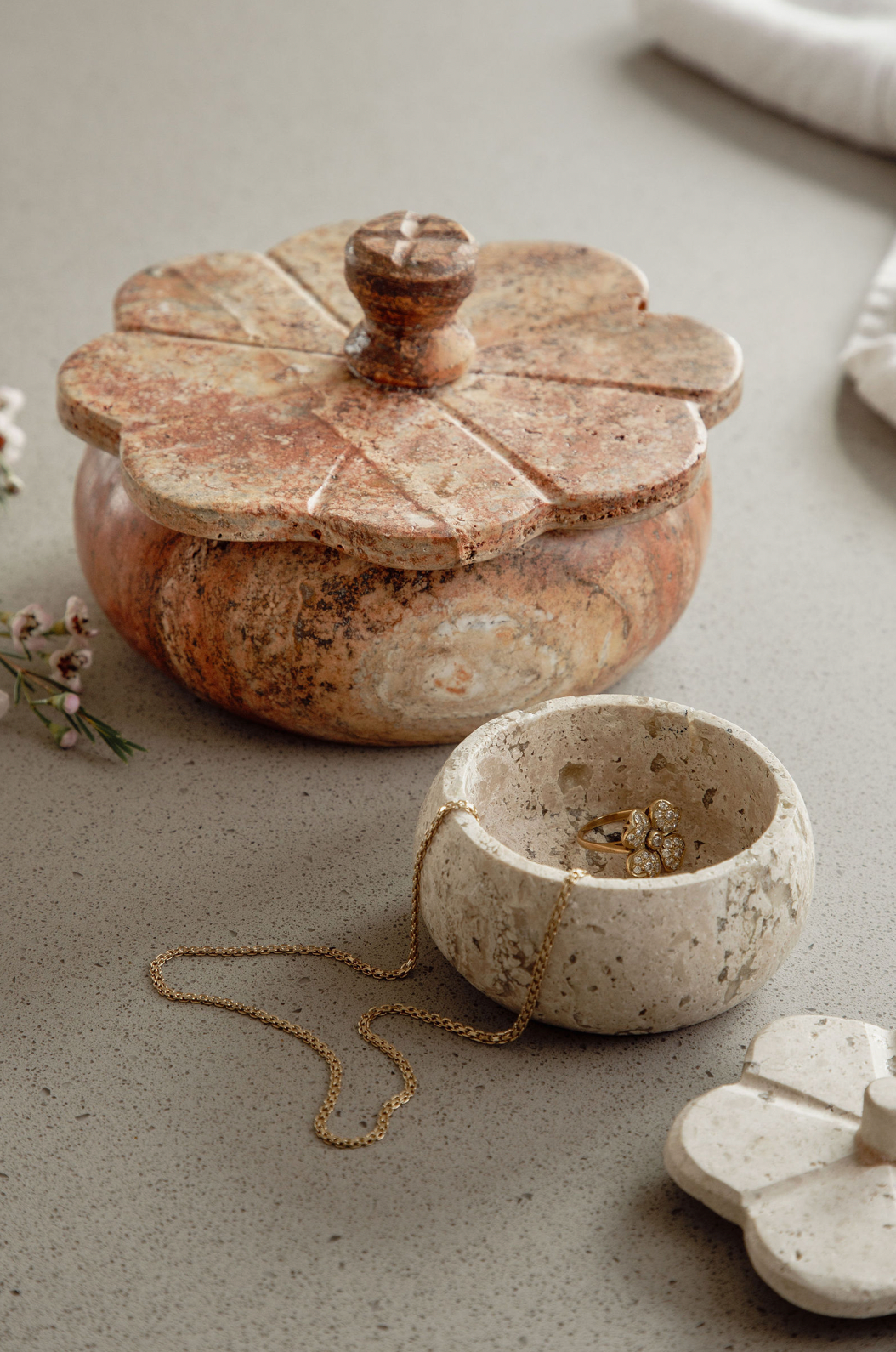 Rust Travertine Trinket Box