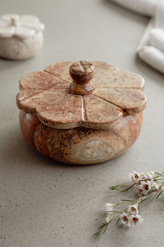 Rust Travertine Trinket Box